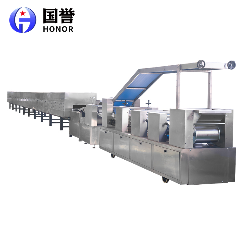 全自动韧性饼干生产线韧性奶油夹心饼干生产设备连续隧道烤炉设备